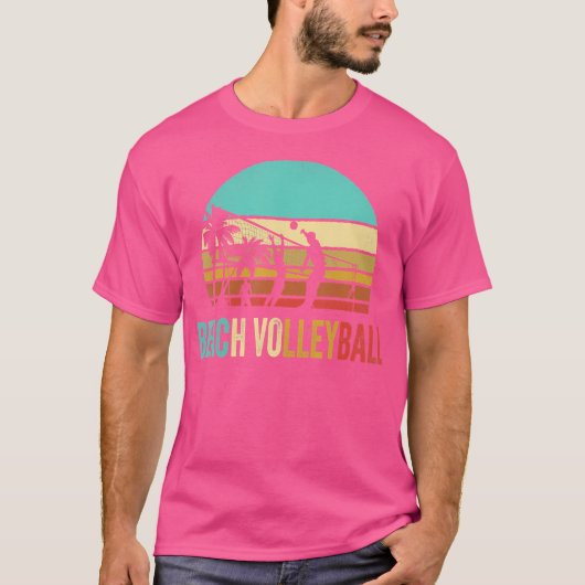 Beachvolleybal zonsondergang t-shirt (Voorkant)