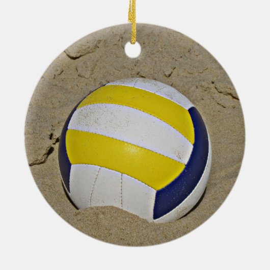 BEACHVOLLEYBALFOTO KERAMISCH ORNAMENT (Achterkant)