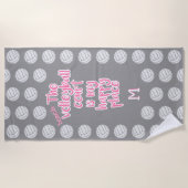 Beachvolleybalveld Happy Place Monogrammed Strandlaken (Voorkant)