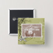 Beachwalker Collage - Kiwi Vierkante Button 5,1 Cm (Voorkant /achterkant)