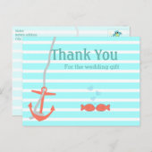 Beachy Anchor Bedankt Briefkaart (Voorkant / Achterkant)