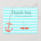 Beachy Anchor Bedankt Briefkaart (Voorkant)