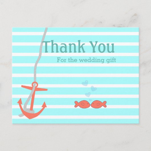 Beachy Anchor Bedankt Briefkaart (Voorkant)