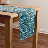 Beachy Aqua Blue Faux Sequins Korte Tafelloper (Voorbeeld)