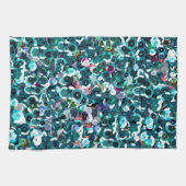 Beachy Aqua Blue Faux Sequins Theedoek (Horizontaal)