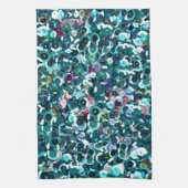 Beachy Aqua Blue Faux Sequins Theedoek (Verticaal)