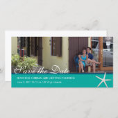 Beachy Bewaar de datum Photocard Save The Date (Voorkant / Achterkant)