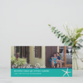 Beachy Bewaar de datum Photocard Save The Date (Staand voorkant)