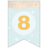 Beachy Birthday Bubbles Roze Blauwgroen Paars Peac Vlaggetjes (Eerste vlag)