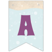 Beachy Birthday Bubbles Roze Blauwgroen Paars Peac Vlaggetjes (Derde vlag)