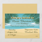 Beachy Birthday Celebration Invitation Kaart (Voorkant / Achterkant)