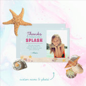 Beachy Birthday Mermaid Dank je Paarse Roze Blauw Bedankkaart