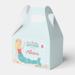 Beachy Birthday Mermaid Favor Box Blauwgroen Bedankdoosjes