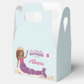 Beachy Birthday Mermaid Favor Box Roze Blauwgroen Bedankdoosjes (Geopend)