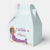 Beachy Birthday Mermaid Favor Box Roze Blauwgroen Bedankdoosjes (Voorkant Zijde)
