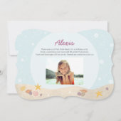 Beachy Birthday Mermaid Invitation Paars Blauwgroe Kaart (Achterkant)