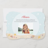 Beachy Birthday Mermaid Invitation Peach Blauwgroe Kaart (Achterkant)