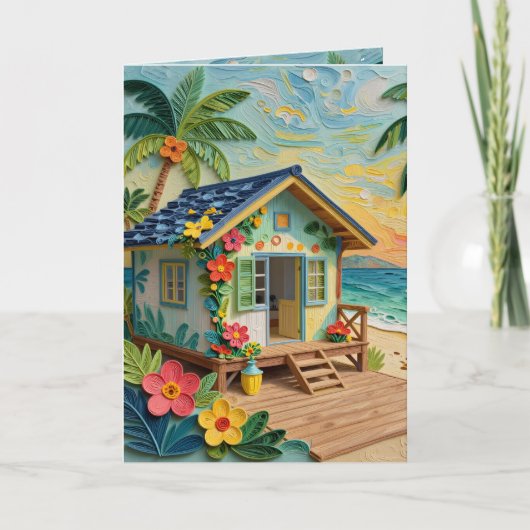 Beachy Birthday Poem Kaart (Voorkant)