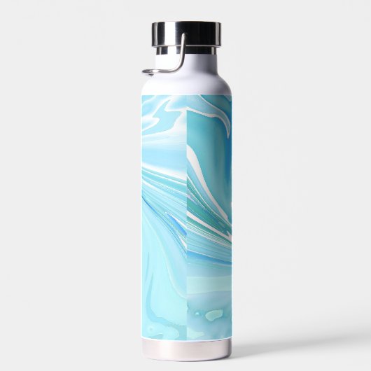 Beachy Blue Abstract Acrylpour Waterfles (Rechts)