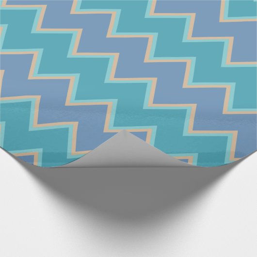 Beachy Blue Chevron Cadeaupapier (Hoek)