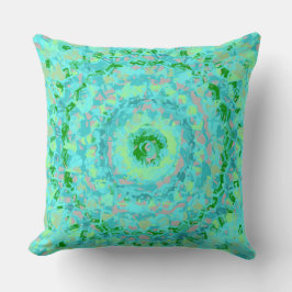 Beachy Blue en Green Abstract Kussen