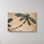 Beachy Blue en Green Dragonfly Flit Canvas Afdruk (Voorkant)