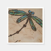 Beachy Blue en Green Dragonfly Flit Servet (Voorkant)