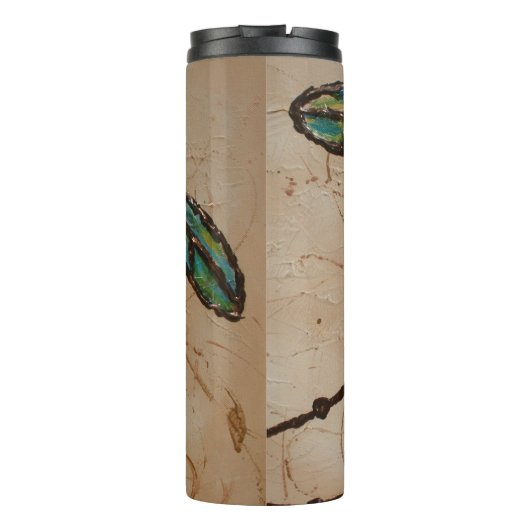 Beachy Blue en Green Dragonfly Flit Thermosbeker (Achterkant)