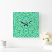 Beachy Blue en Green Mosaics Vierkante Klok (Huis)