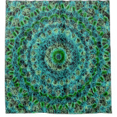 Beachy Blue en Green Spiderweb Douchegordijn (Voorkant)