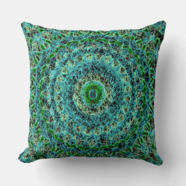 Beachy Blue en Green Spiderweb Kussen