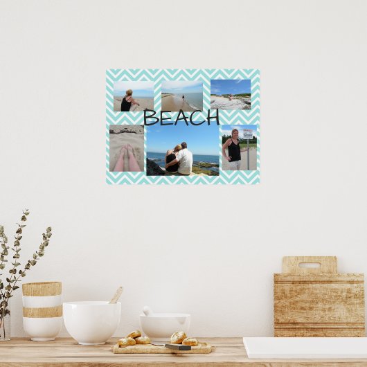 Beachy Blue Multi-Afbeelding persoonlijke Poster (Keuken)