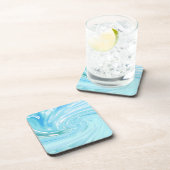 Beachy Blue Ocean Abstract acryl gieten Bier Onderzetter (Rechterzijde)