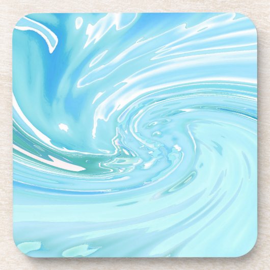Beachy Blue Ocean Abstract acryl gieten Bier Onderzetter (Voorkant)