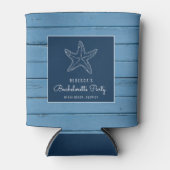 Beachy Blue Starfish Bachelorette Party Blikjeskoeler (Voorkant)