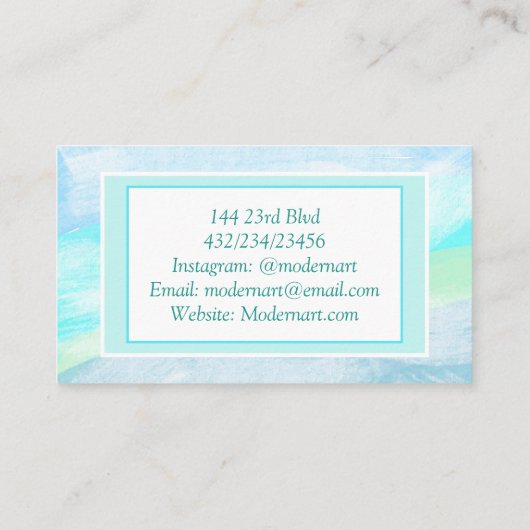Beachy Blue Tones Visitekaartje (Achterkant)