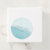 Beachy Blues Waterverf Beach Weddenschap Bedankt Bedankjes Labels (In situ)