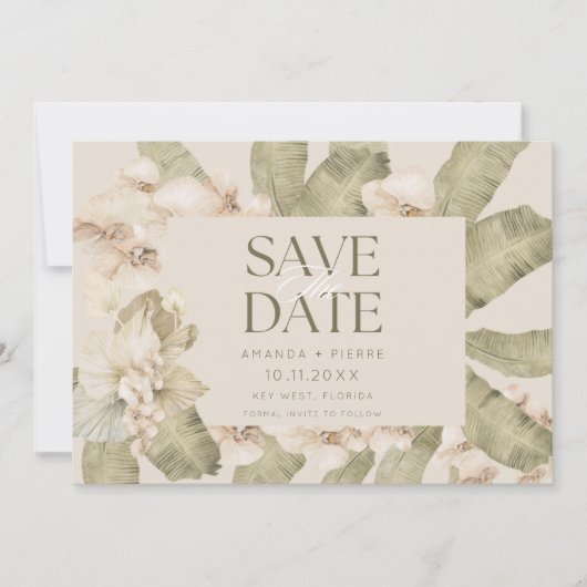 Beachy Boho Fotobruiloft Bewaar de datum Save The Date (Voorkant)