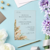 Beachy Boho Pampas Grass Bruiloft V2 Acryl Uitnodigingen (Insitu (Huwelijk))