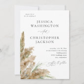 Beachy Boho Pampas Grass Bruiloft V2 Kaart (Voorkant)