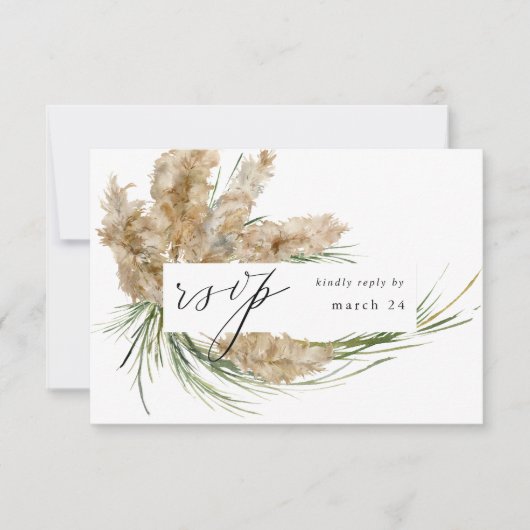 Beachy Boho Pampas Grass w Meal RSVP (Voorkant)
