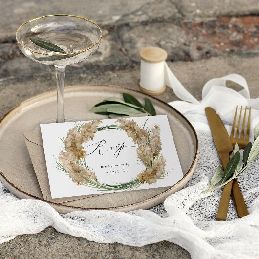 Beachy Boho Pampas Grass w Meal RSVP 2 Kaartje