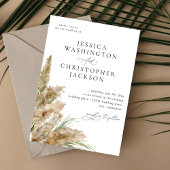 Beachy Boho Pampas Grass Wedding Kaart