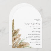 Beachy Boho Pampas Grass Wedding Program Arch Kaart (Voorkant / Achterkant)