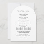 Beachy Boho Pampas Grass Wedding Program Arch Kaart (Achterkant)