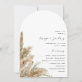 Beachy Boho Pampas Grass Wedding Program Arch Kaart (Voorkant)