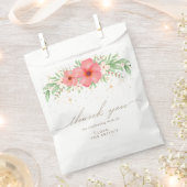 Beachy Boho Pink Ivory Greenery Floral Bedankzakje (Geknipt)