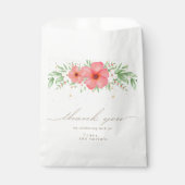 Beachy Boho Pink Ivory Greenery Floral Bedankzakje (Voorkant)