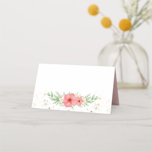 Beachy Boho Pink Ivory Greenery Floral Plaatskaartje (Achterkant)
