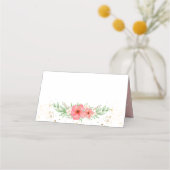 Beachy Boho Pink Ivory Greenery Floral Plaatskaartje (Voorkant)